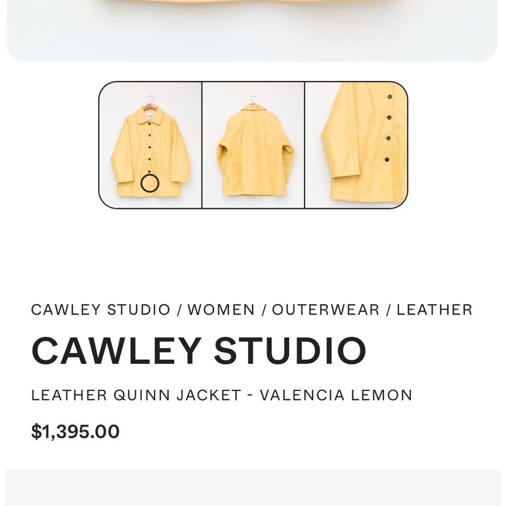 Cawley Leather Quinn Jacket - Valencia Lemon - Picture 2 of 5